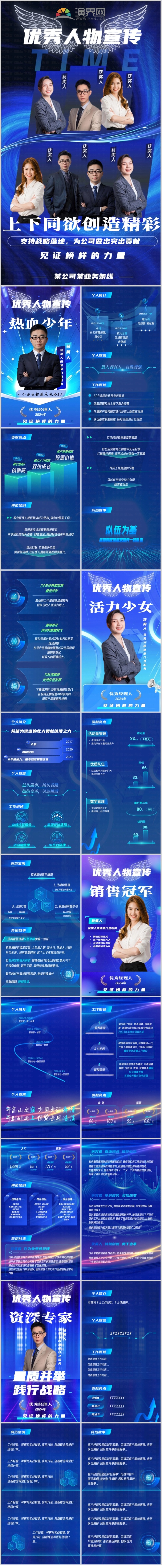 2024年年終總結慶典頒獎榮譽晚宴頒獎優(yōu)秀獲獎人物宣傳H5海報PPT模板