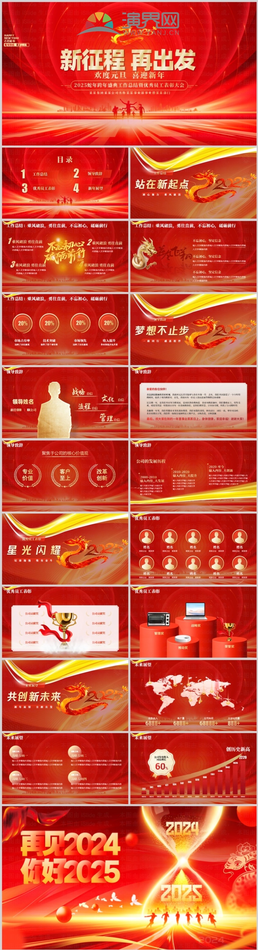 2025蛇年跨年盛典暨優(yōu)秀員工表彰大會(huì)工作匯報(bào)個(gè)人述職PPT模板