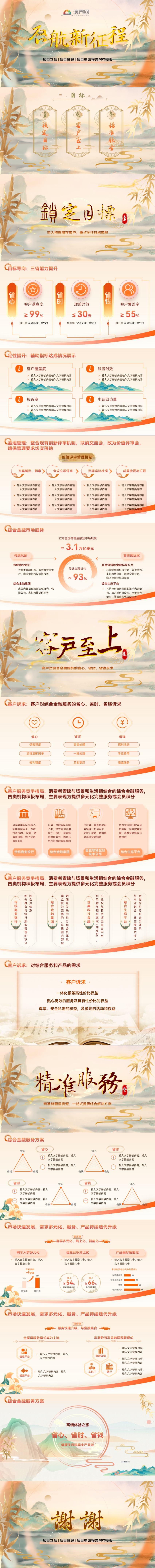  China Style New Chinese Style Orange Work Report and Project Initiation Progress Project Work Report PPT Template