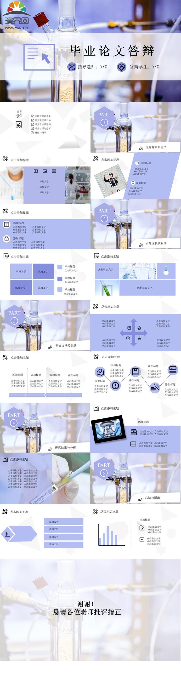 實(shí)驗(yàn)型畢業(yè)論文答辯PPT模板