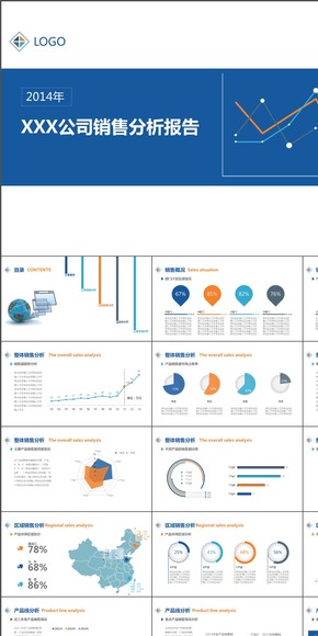 商務銷售圖表分析報告可編輯數(shù)據模版