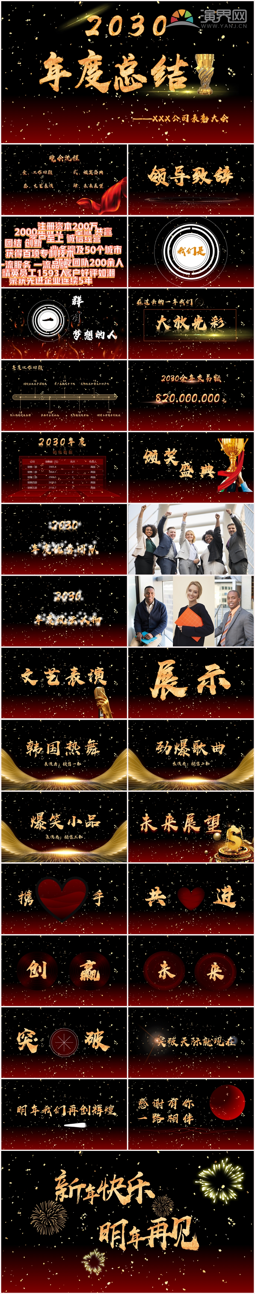 鎏金年終總結(jié)年會企業(yè)盛典動畫ppt模板