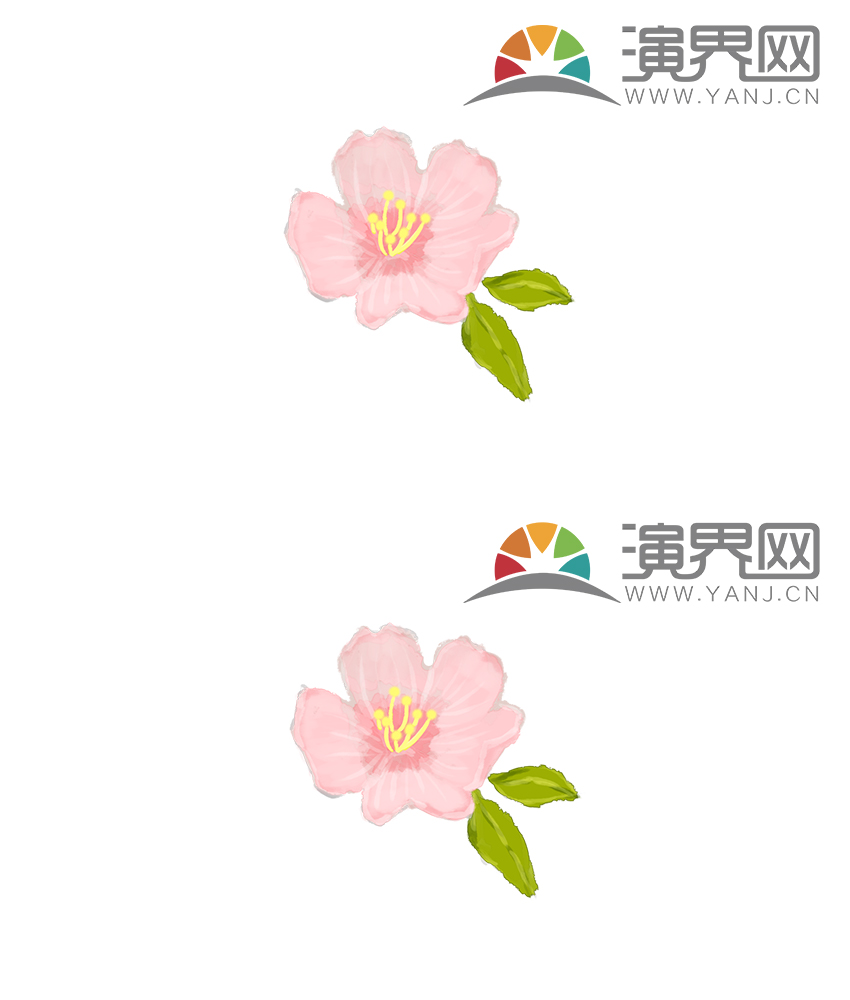 桃花免扣素材psd