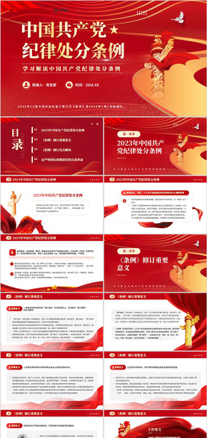 中国共产党纪律处分条例党课专题学习课件PPT模板