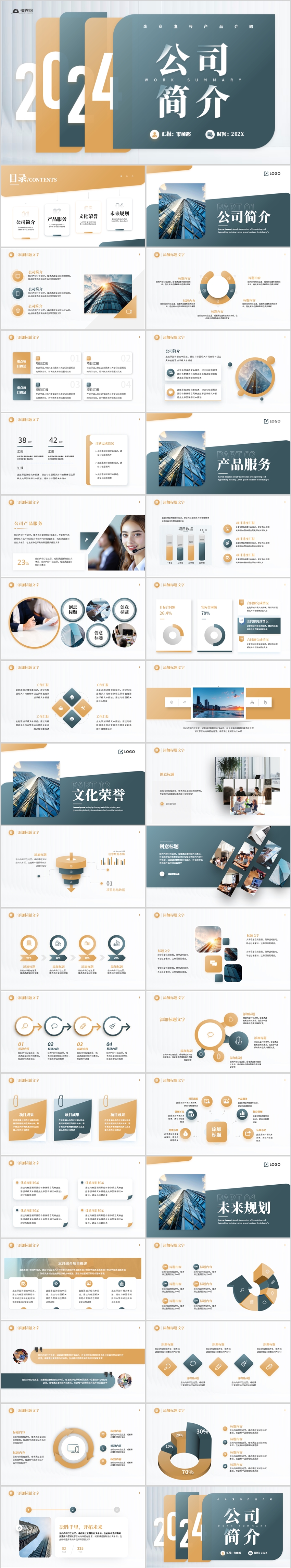  PPT template for company profile promotion of orange business style enterprise