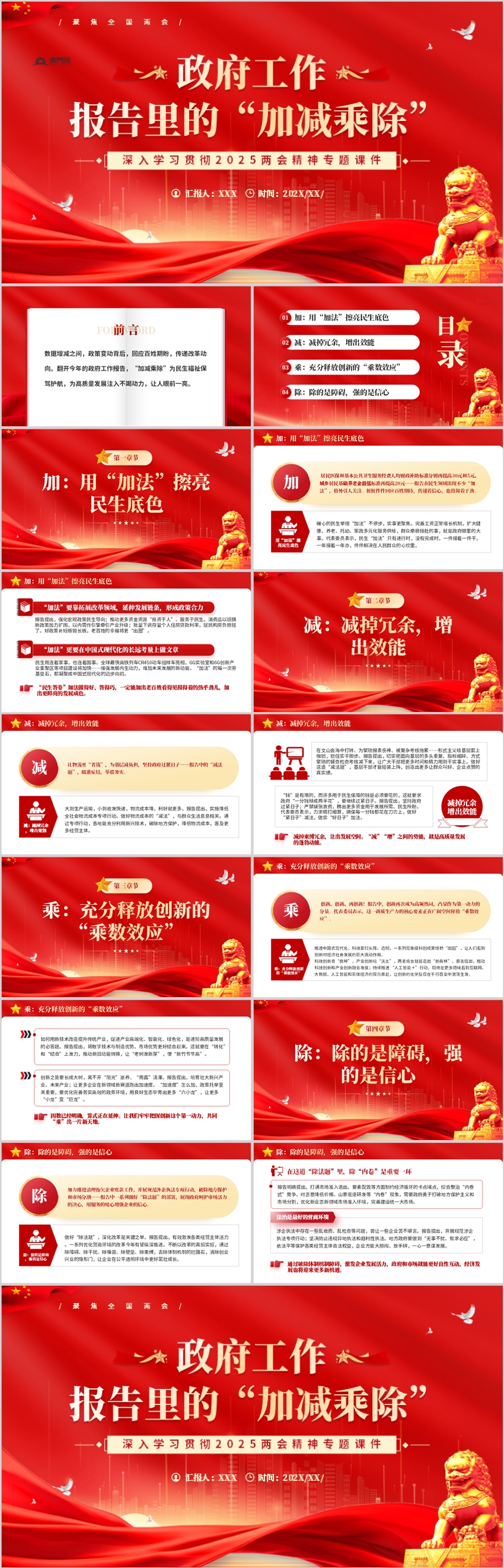 政府工作報(bào)告里的加減乘除聚焦兩會(huì)PPT