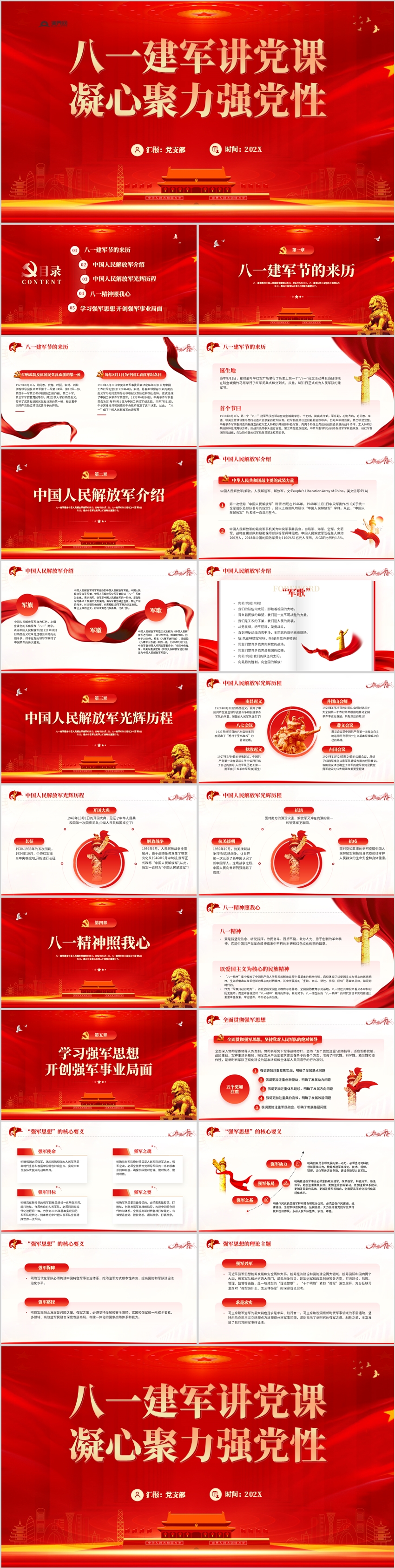 八一建軍講黨課凝心聚力強(qiáng)黨性PPT模板