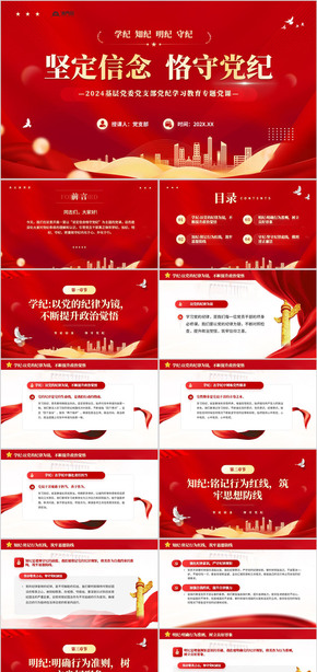 紅色黨建堅定信念恪守黨紀黨紀學(xué)習(xí)教育黨課PPT