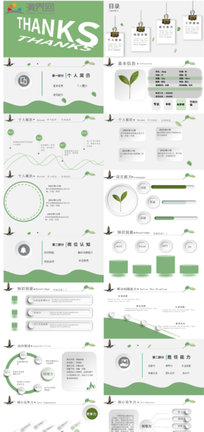  PPT template for resume of green job competition