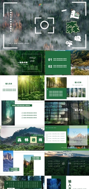  Forest green multi picture album tourism album style