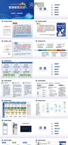  PPT template for work report of Blue Smart Postal Management Project