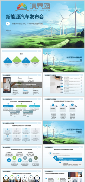 藍(lán)色簡約風(fēng)新能源汽車發(fā)布會(huì)ppt模板