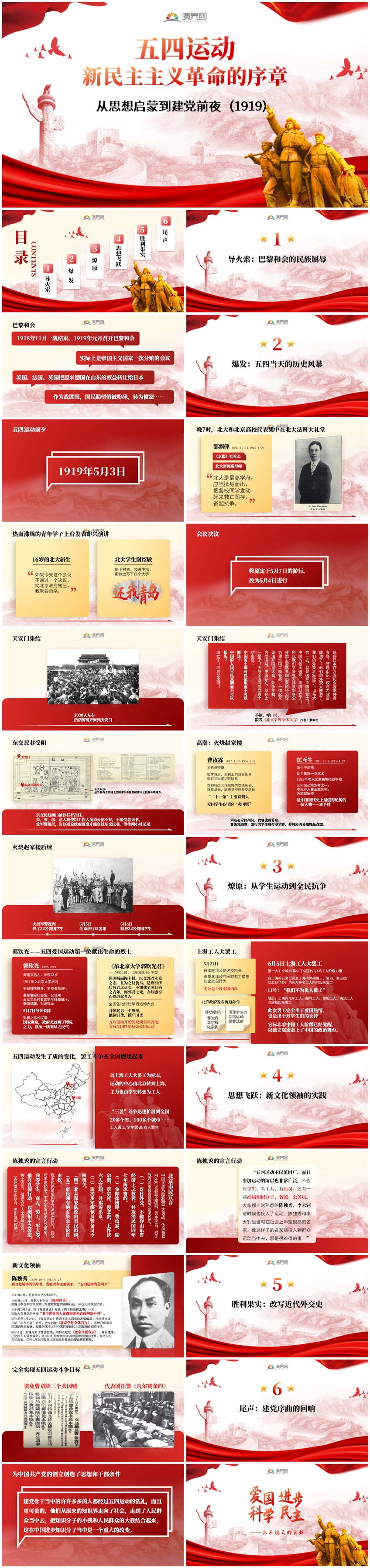 紅色黨政風(fēng)黨史學(xué)習(xí)教育模板