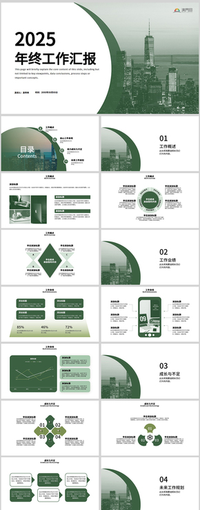 綠色商務(wù)風(fēng)工作匯報(bào)工作總結(jié)PPT模板