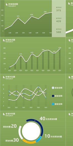 清涼夏風·百變自動數據信息圖表（20張）