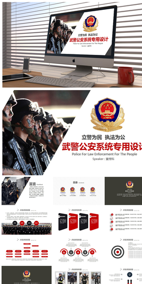  PPT design for summary report of red flat public security system