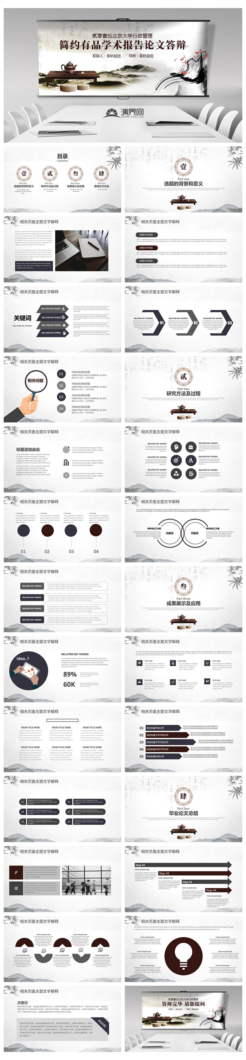 簡約有品學術報告論文答辯PPT