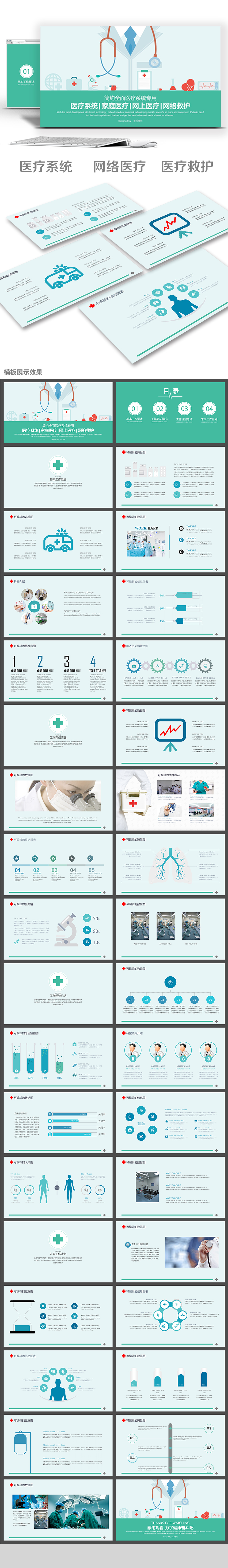 醫(yī)院醫(yī)生網(wǎng)絡(luò)醫(yī)療網(wǎng)絡(luò)救護(hù)社區(qū)醫(yī)療醫(yī)療衛(wèi)生系統(tǒng)PPT模板