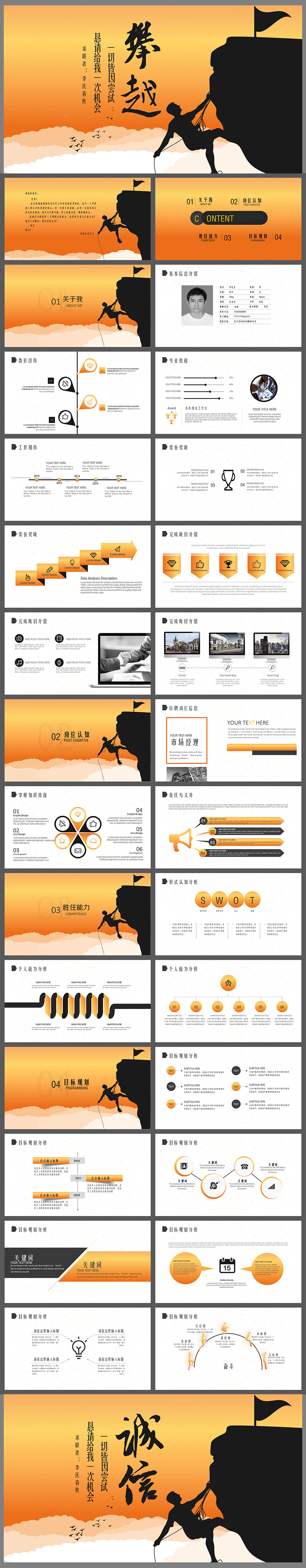 求職信找工作時(shí)尚個(gè)性求職簡(jiǎn)歷PPT模板