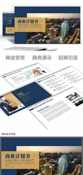 商業(yè)計劃書企業(yè)策劃商業(yè)展示合作共贏團隊匯報工作計劃PPT