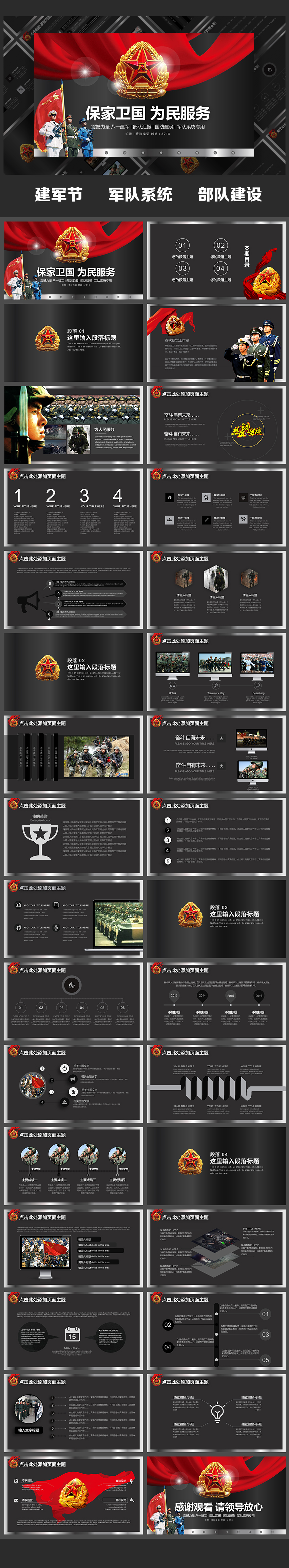 軍隊建設(shè)部隊匯報八一建軍節(jié)震撼力量軍人主題軍用系統(tǒng)PPT