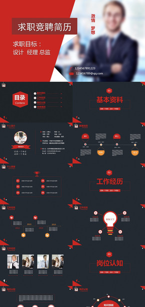 崗位競聘 求職簡歷 個(gè)人簡介 PPT簡約模板