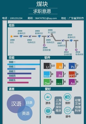 個人簡歷可編輯信息圖表十（購買請咨詢，否則后果自負(fù)）