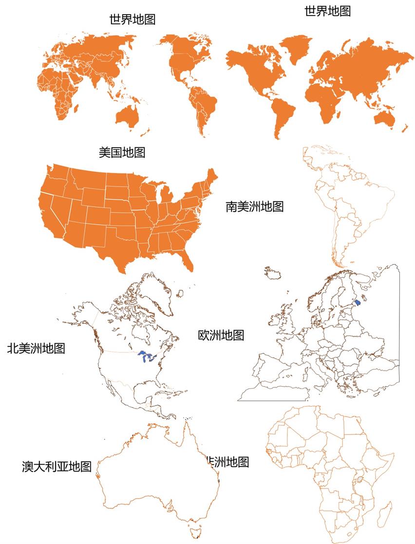 静态世界地图矢量可编辑