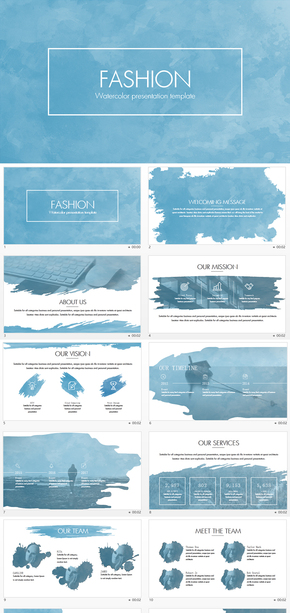 水彩水墨時(shí)尚企業(yè)文化keynote模板