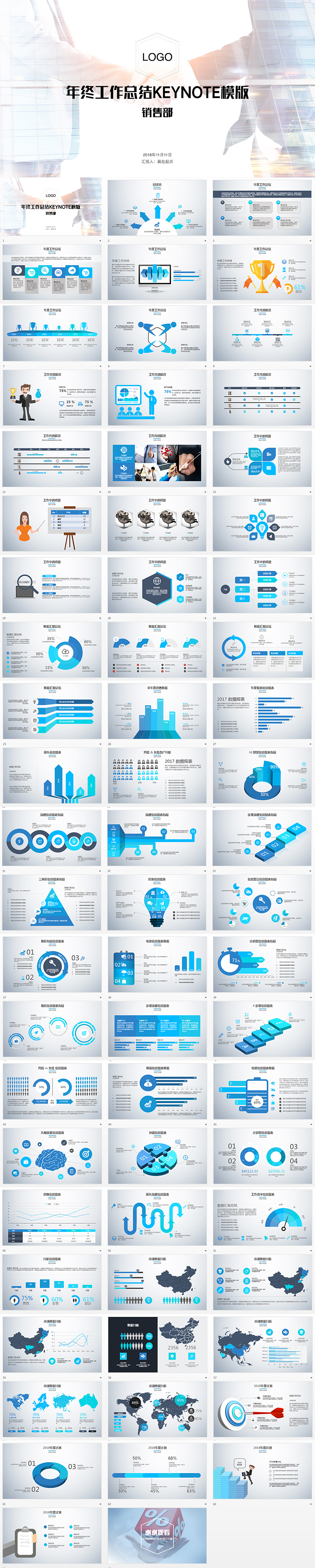 銷售部門公司企業(yè)年終總結(jié)keynote模版