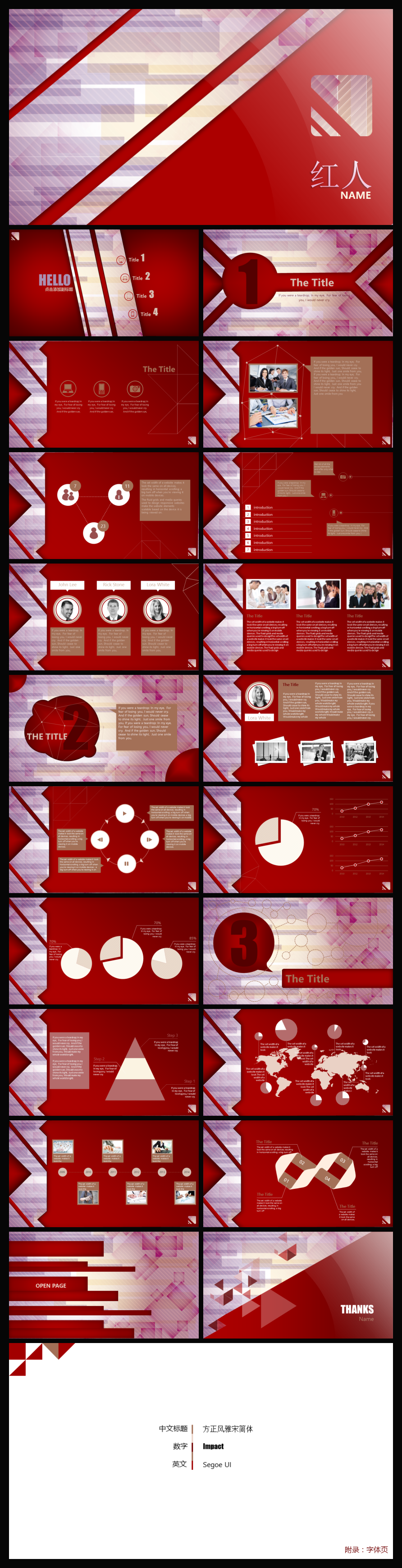 【珞珈】商務(wù)激情紅色創(chuàng)意PPT模板——《紅人》