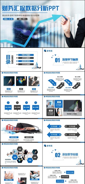 藍色完整財務報告數(shù)據分析財務報表2017工作計劃PPT