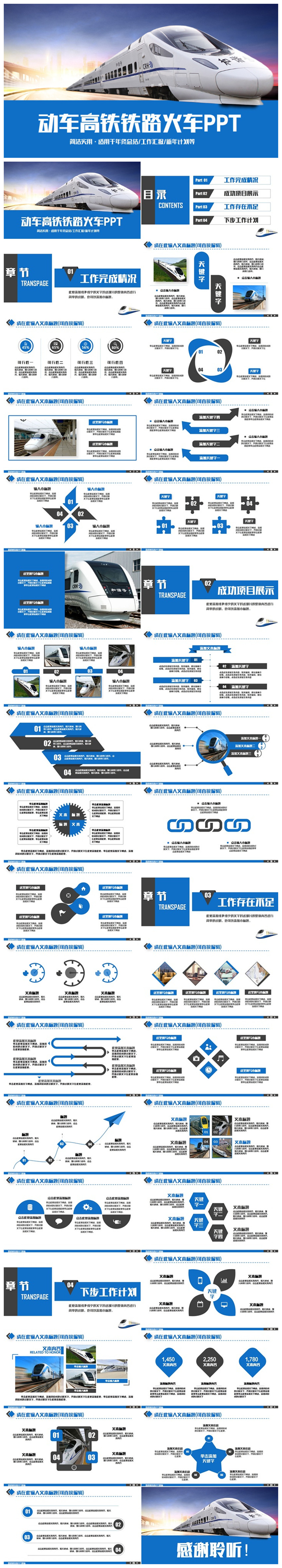 簡潔動(dòng)感動(dòng)車高鐵火車鐵路局PPT