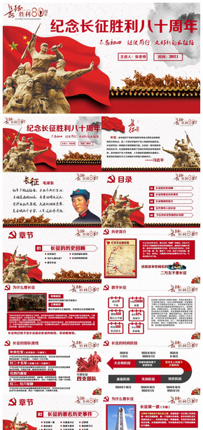 精致動感紀念紅軍長征勝利長征精神學(xué)習PPT