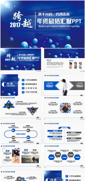 高品質大氣年終匯報年終總結報告PPT