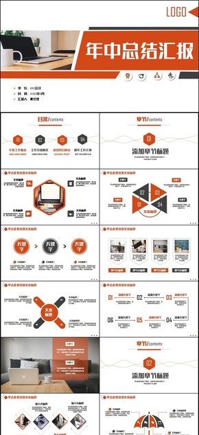 紅色商務(wù)年中總結(jié)工作匯報述職報告職場培訓(xùn)PPT