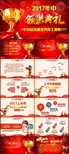 【頒獎(jiǎng)慶典】精美大氣2017年終頒獎(jiǎng)典禮員工表彰大會PPT