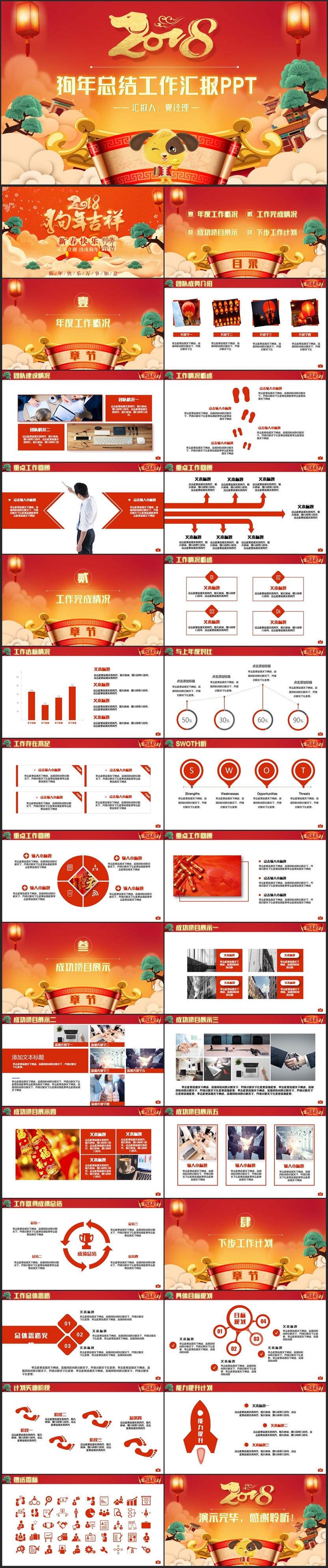 【狗年工作匯報】精致中國風(fēng)工作匯報狗年工作匯報2018計(jì)劃總結(jié)PPT
