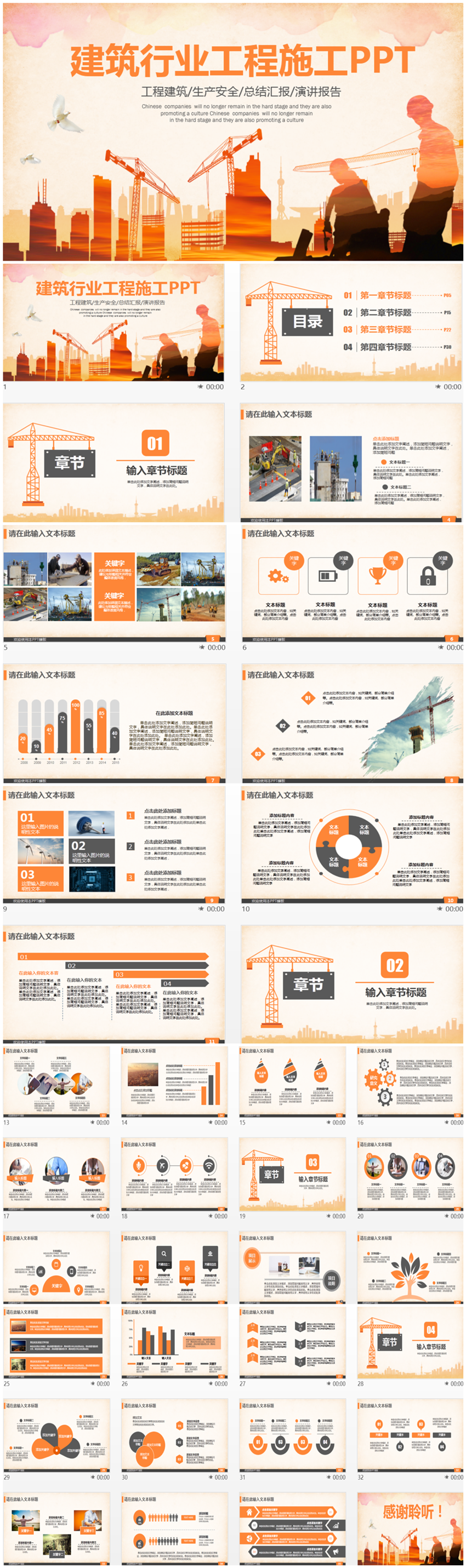 精美建筑行業(yè)工程施工安全中建集團(tuán)PPT