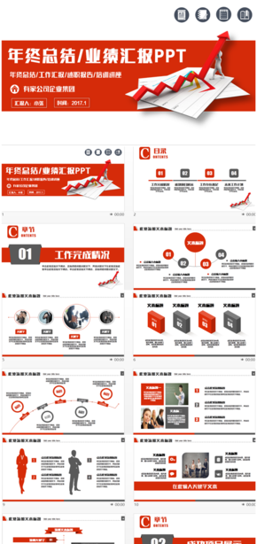 簡約動感年終匯報業(yè)績報告述職報告PPT