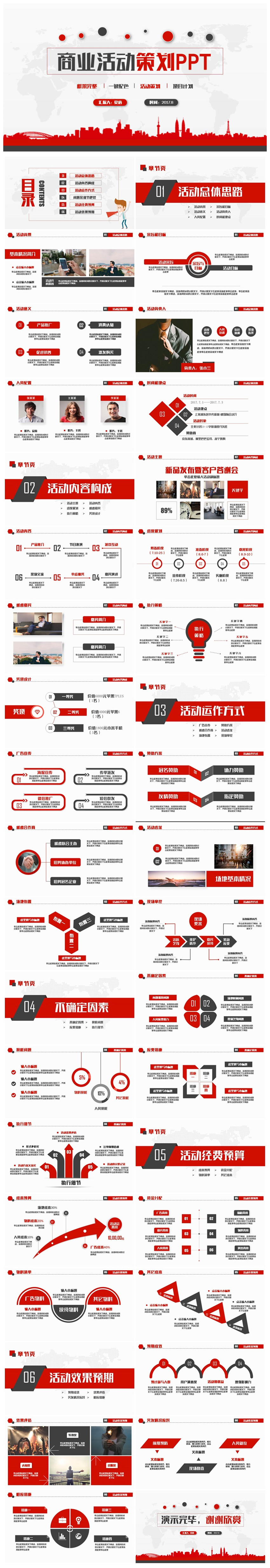 紅色框架完整商業(yè)活動策劃方案企劃案活動流程PPT