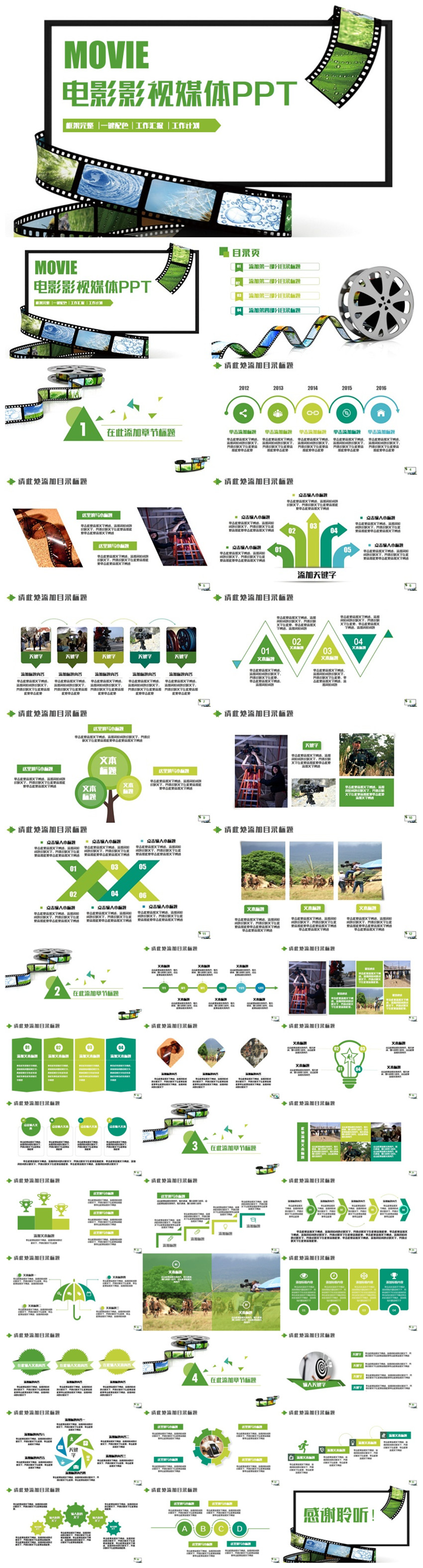 綠色簡潔電影影視媒體劇組導(dǎo)演制片PPT