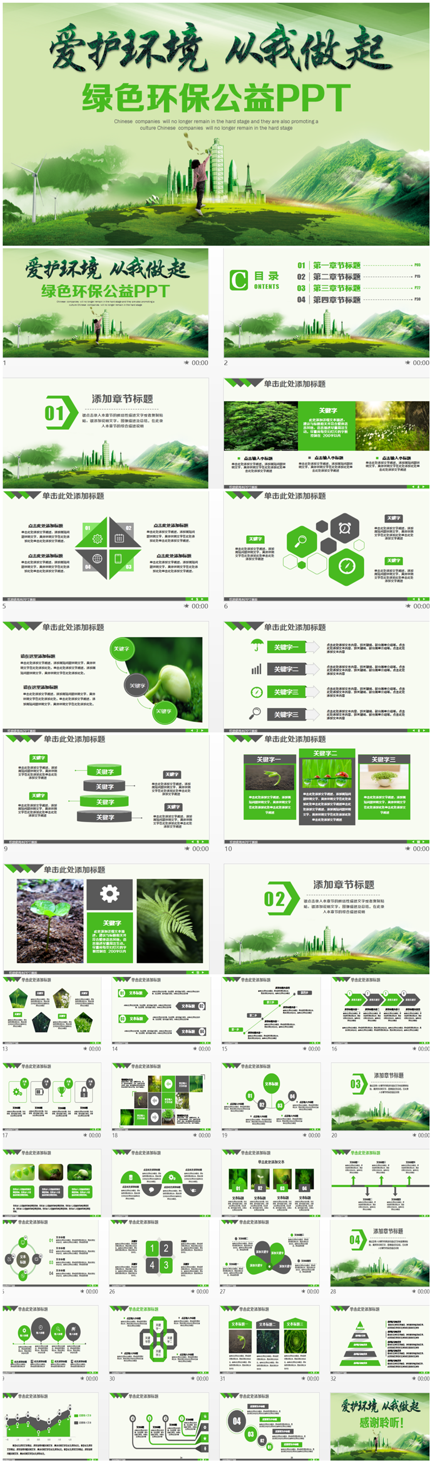 清新綠色環(huán)保公益社區(qū)PPT