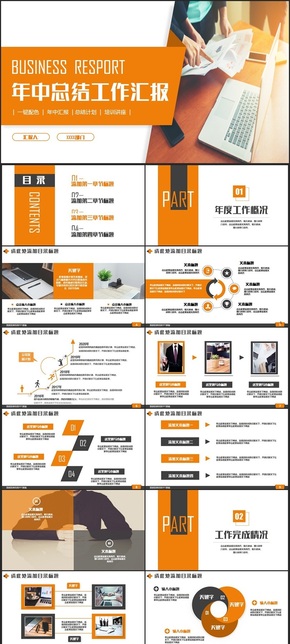 【動感活力范】簡約完整商務匯報工作計劃培訓講座PPT