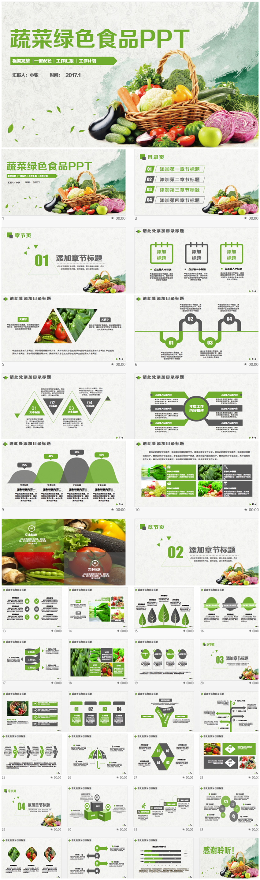 精致蔬菜果蔬農(nóng)產(chǎn)品綠色食品PPT
