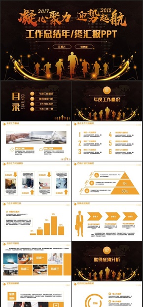 【工作匯報】金色高端奔跑2018工作匯報年終工作匯報述職報告PPT