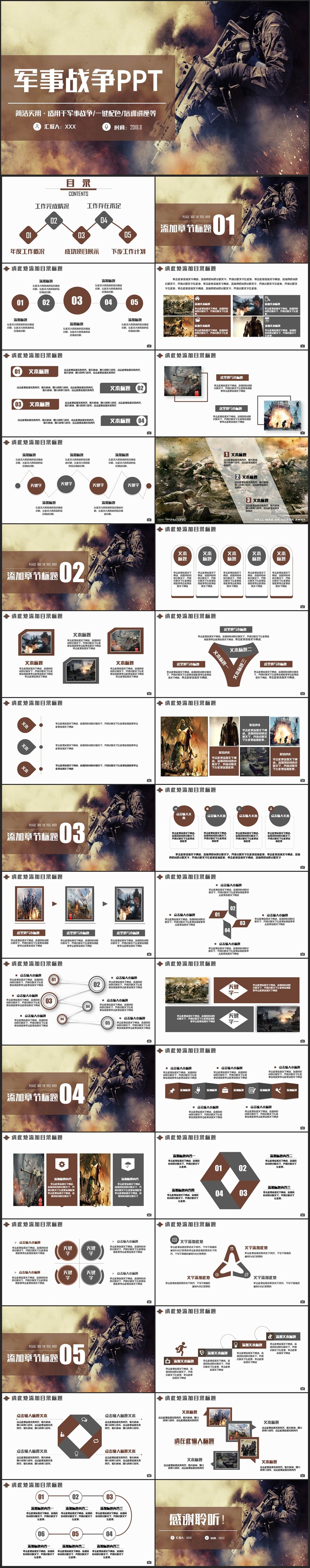 【現(xiàn)代戰(zhàn)爭(zhēng)】大氣軍事國(guó)防士兵武器介紹CSCF游戲PPT