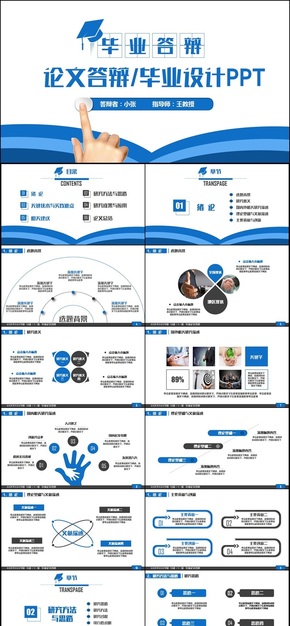 藍色簡潔畢業(yè)論文畢業(yè)答辯論文答辯PPT