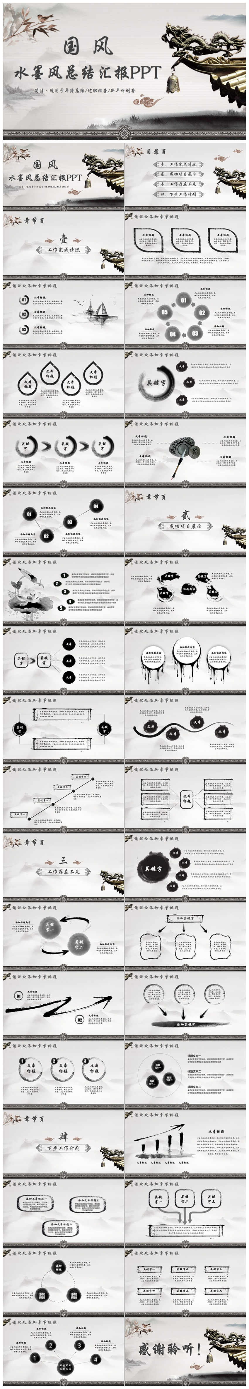 大氣水墨國(guó)風(fēng)新年計(jì)劃工作結(jié)匯報(bào)培訓(xùn)講座PPT