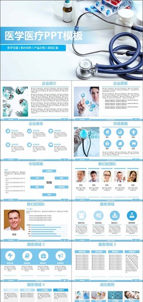 醫(yī)學宣傳醫(yī)療介紹營銷總結(jié)匯報PPT模版